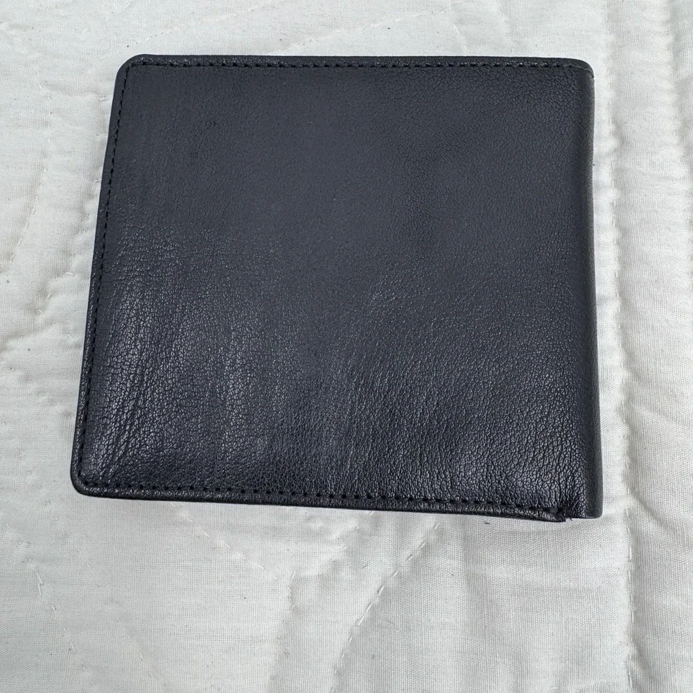 Spikes & Sparrow Wallet‎ Mens Black Leather Bifold ID Window Card Holder Gift